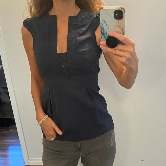 BCBG MaxAzria shirt navy blue size XS - Picture 8 of 9